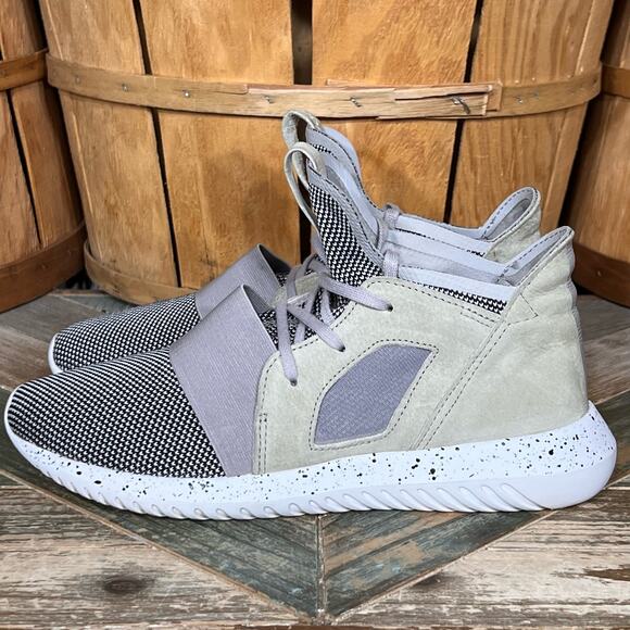 Adidas Tubular Defiant Clear Granite Gray Tan Suede BB5117 Sneakers Womens 8.5 - Picture 2 of 11